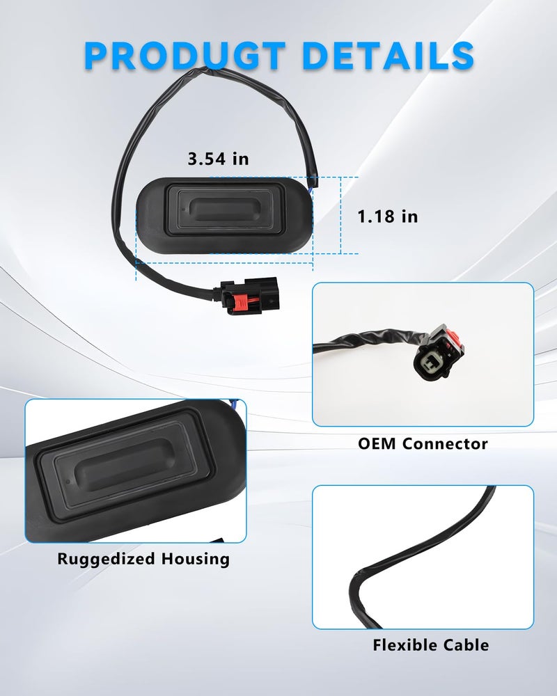 VANKUB 22862011 OEM, Rear Liftgate Trunk Hatch Release Switch for GMC Terrain Chevy Equinox 2010 2011 2012 2013 2014 2015 2016 2017, Replace Rear Liftgate Release Switch Button - Image 5